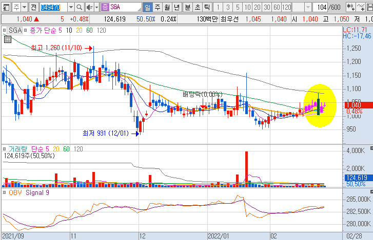 SGA-주가-흐름-차트