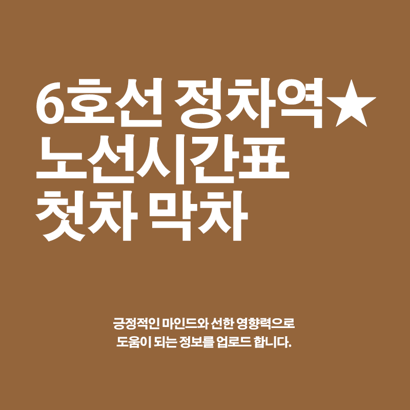 6호선 정차역 노선