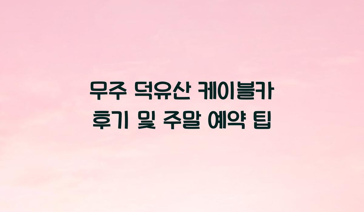 무주 덕유산 케이블카 후기
