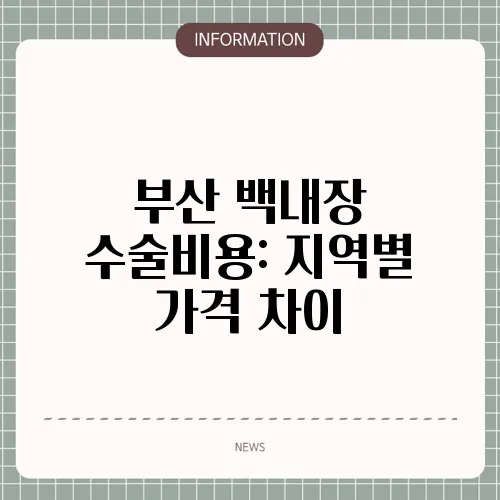 부산 백내장 수술비용: 지역별 가격 차이