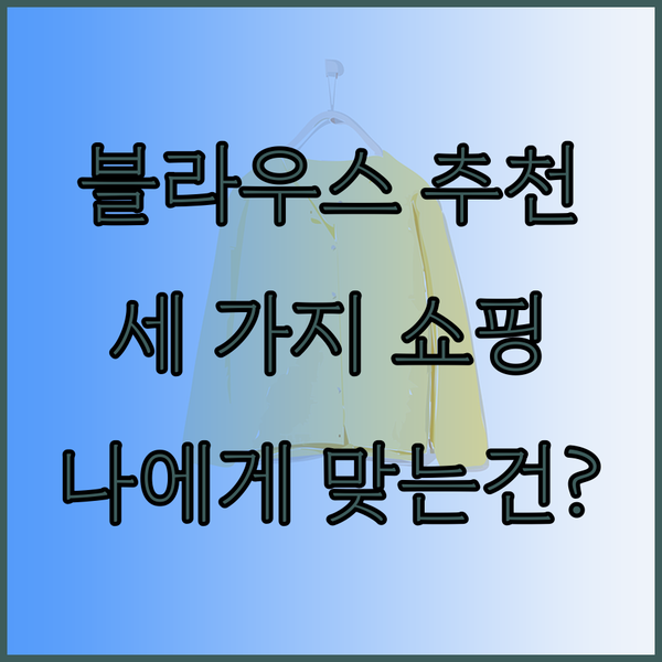 블라우스 추천 세 가지 쇼핑 정보 공