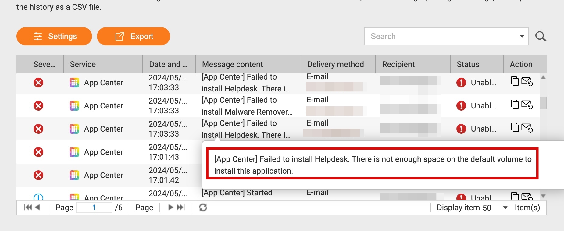 QNAP Failed to install Helpdesk
