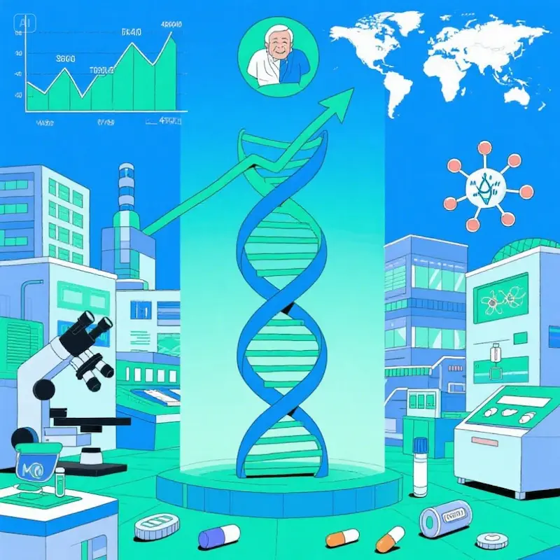 DNA 이중나선, mRNA 기술, 항체 치료제, 바이오 연구실, 제약 생산시설, 고령화 사회, 글로벌 공급망 재편, 제2의 반도체 산업으로 부상하는 바이오·헬스케어