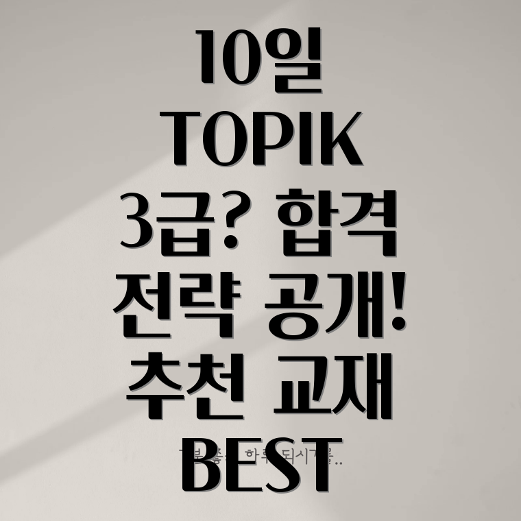 10일 TOPIK 3급