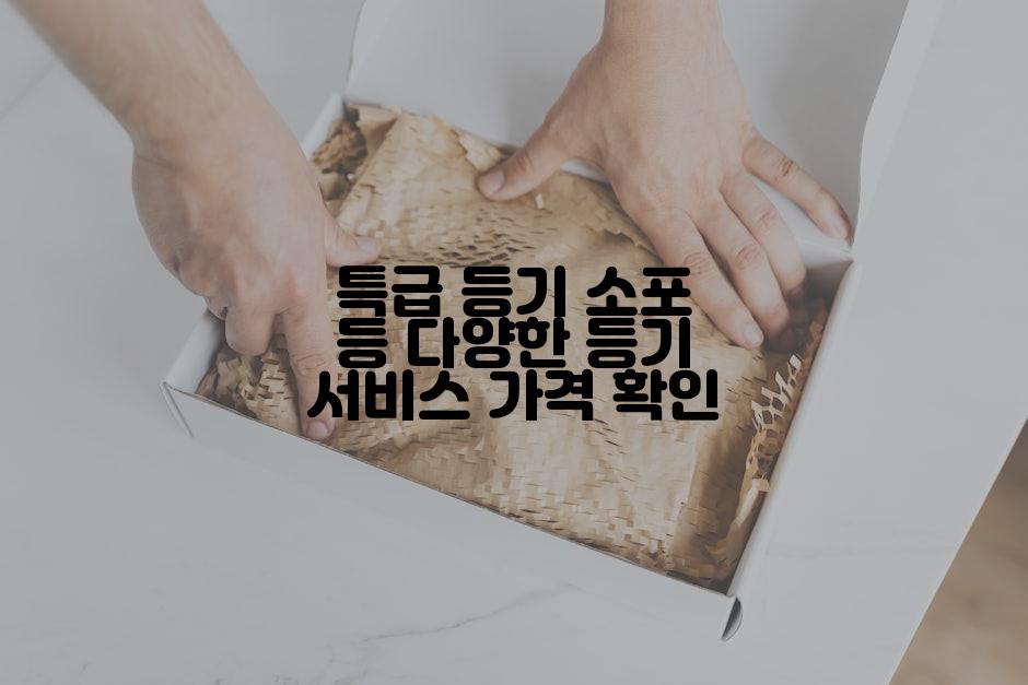 특급 등기 소포 등 다양한 등기 서비스 가격 확인