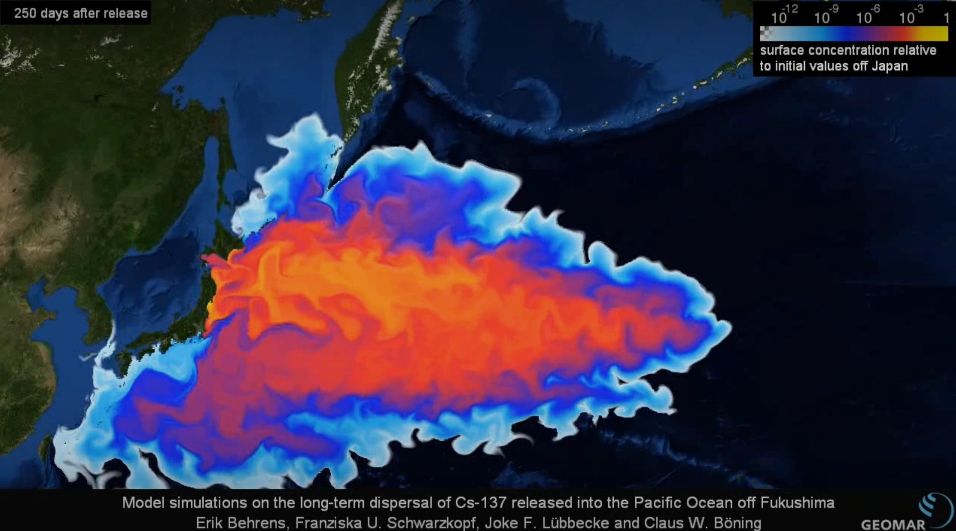 일본 후쿠시마 방류시 세슘 확산 시뮬레이션 및 보도자료