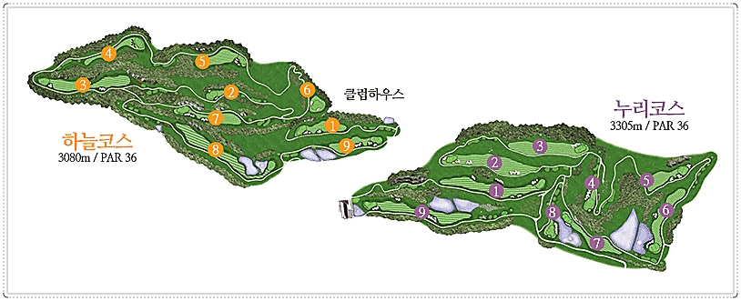 비콘힐스CC 골프 코스 전체 조감도