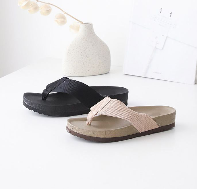  편안한 패브릭끈 3cm 쪼리 슬리퍼