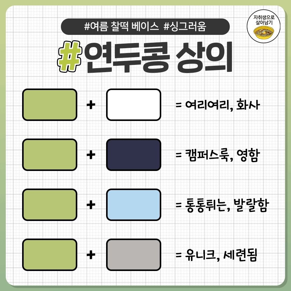  옷 코디 색배합표