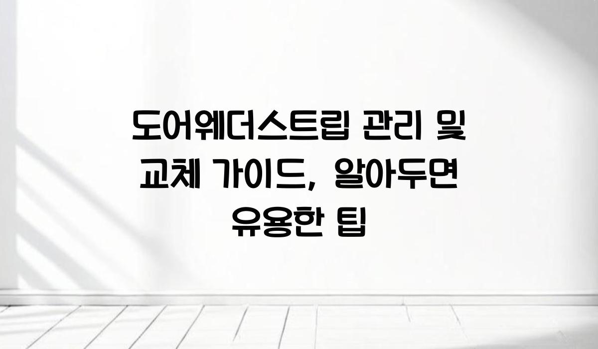 도어웨더스트립 관리