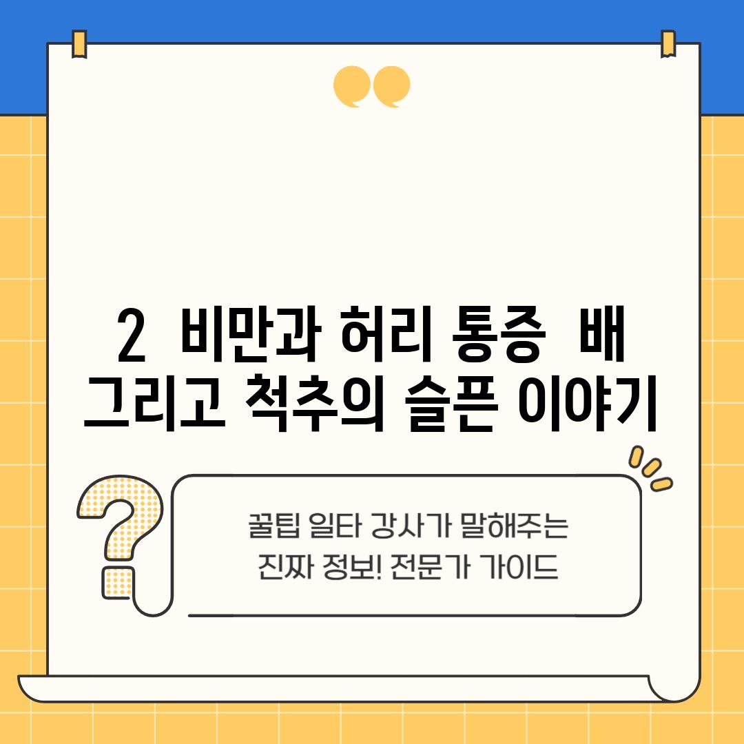 2.  비만과 허리 통증:  배,  그리고 척추의 슬픈 이야기