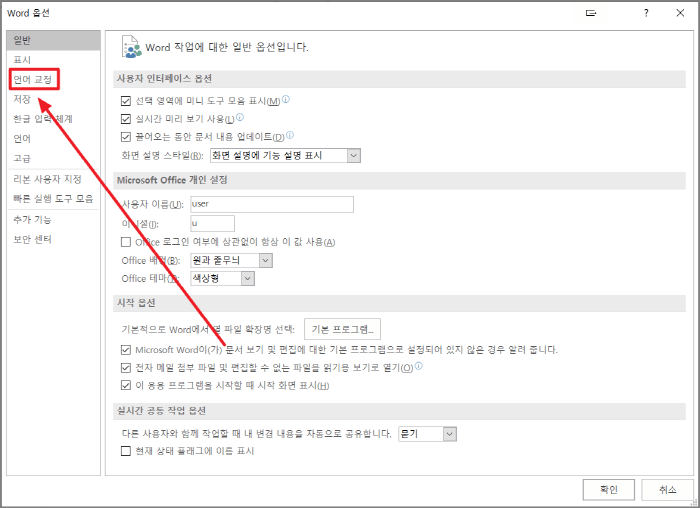 언어 교정