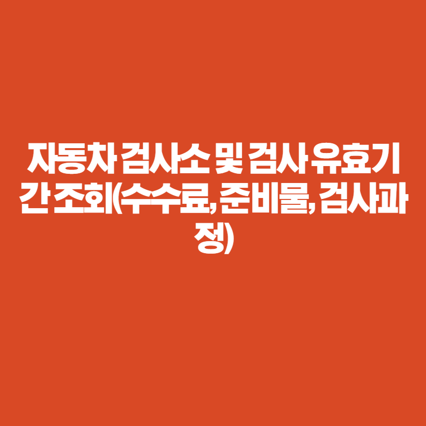 자동차 검사소 및 검사 유효기간 조회(수수료, 준비물, 검사과정) 자동차 검사소 및 검사 유효기간 조회(수수료, 준비물, 검사과정)