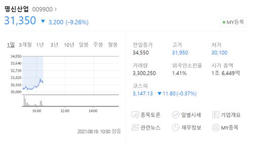  명신산업 블록딜