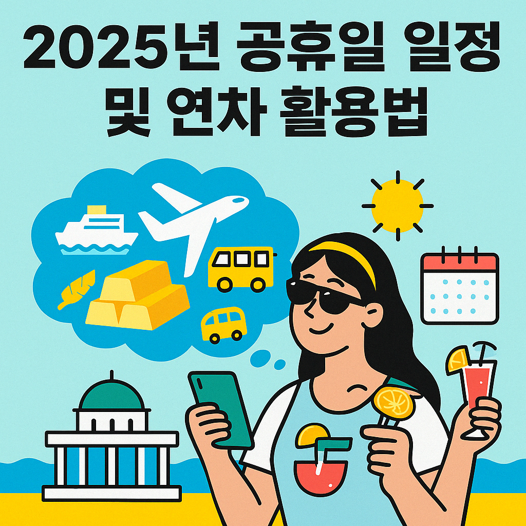2025년 공휴일 일정 및 연차 활용법 일러스트
