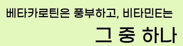  베타카로틴은 풍부하고, 비타민E는 그 중 하나