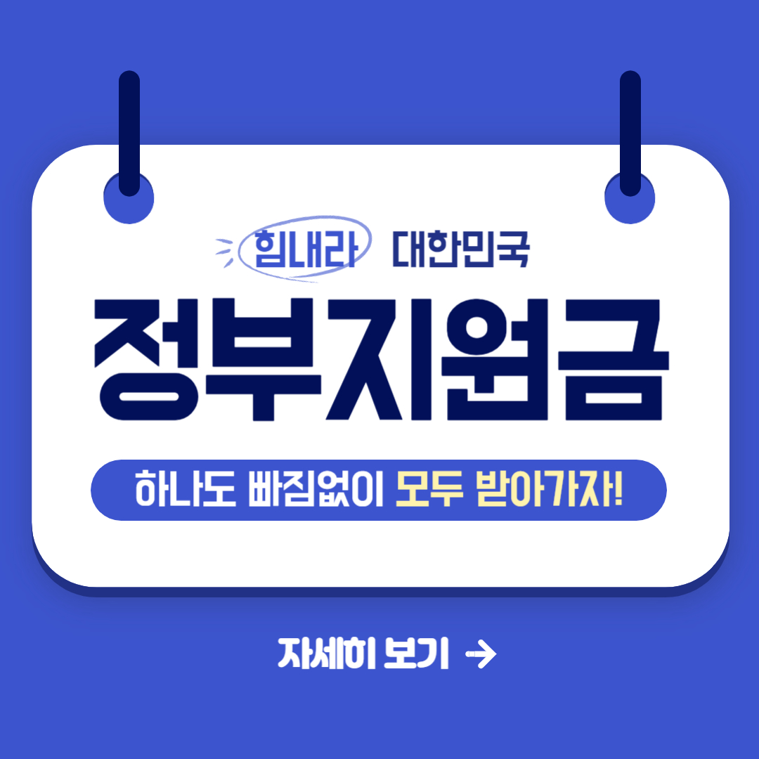  정부지원금 모~두 다 챙겨 받는 법 best 3!!!