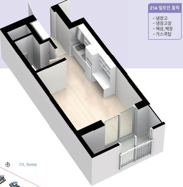 인천용마루 3블록 행복주택 21A 평면도