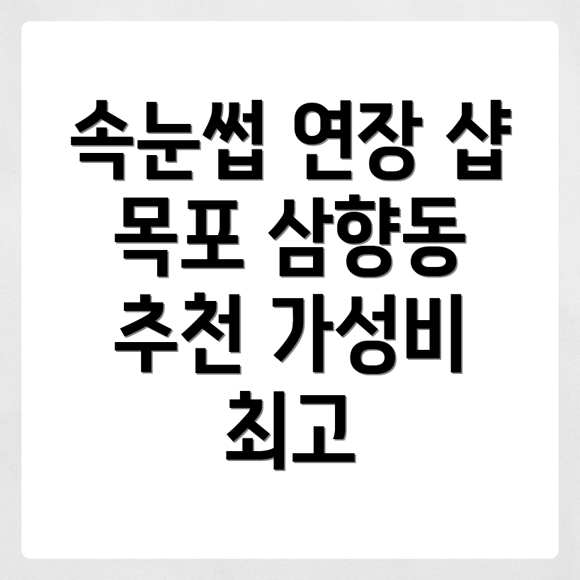 목포 삼향동 속눈썹 연장