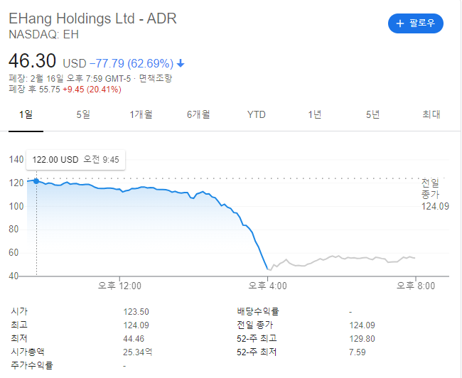 이항 홀딩스 주가