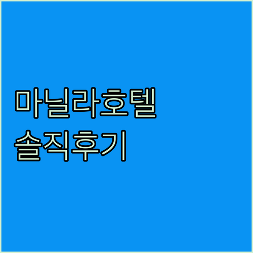 스위스-벨호텔 블루레인 마닐라 가성비