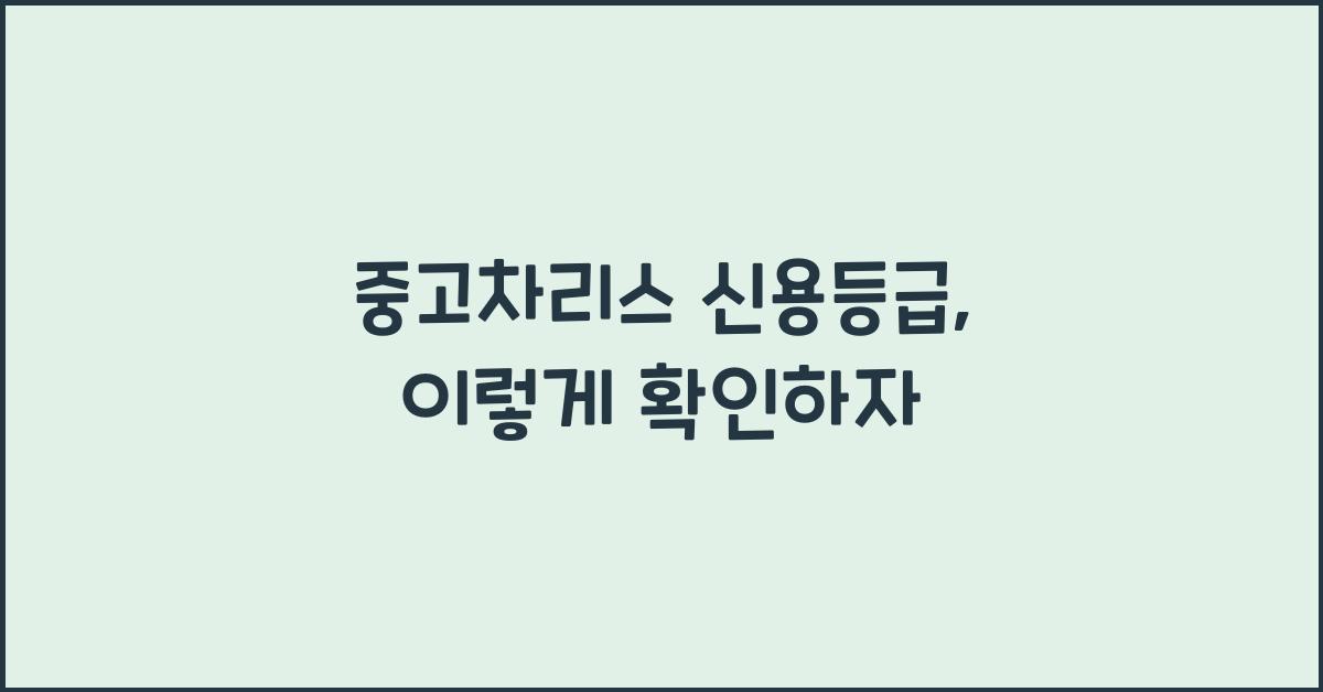 중고차리스 신용등급
