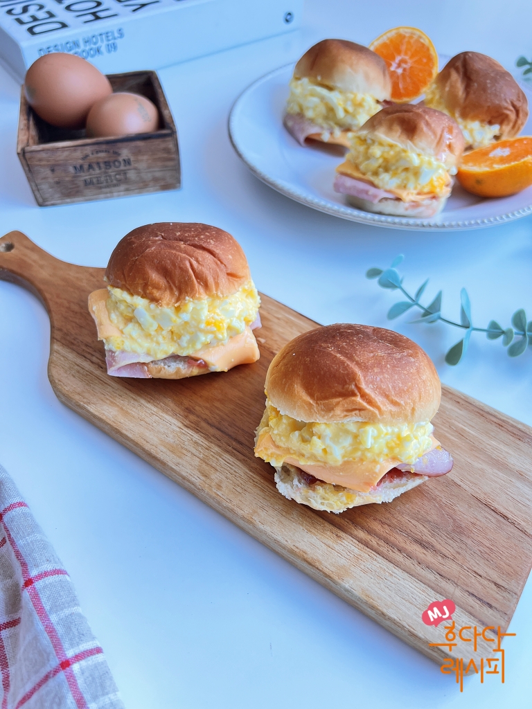 에그샌드위치 만들기 모닝빵 에그 샌드위치만들기 계란 샌드위치 17
