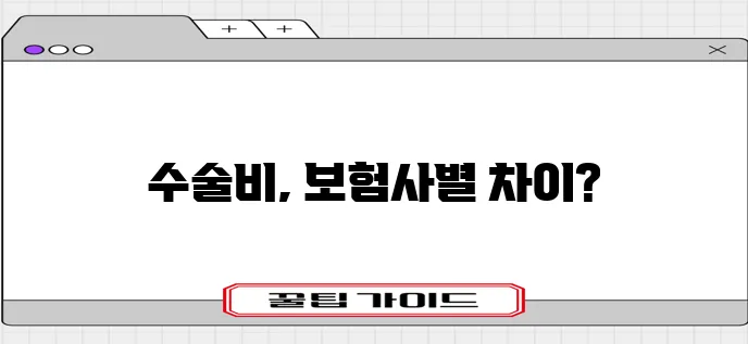 손해 보험사 건강 보험 수술비 확인하기