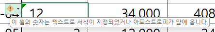 엑셀(Excel) - 셀 오류 표시 및 오류 내용 확인