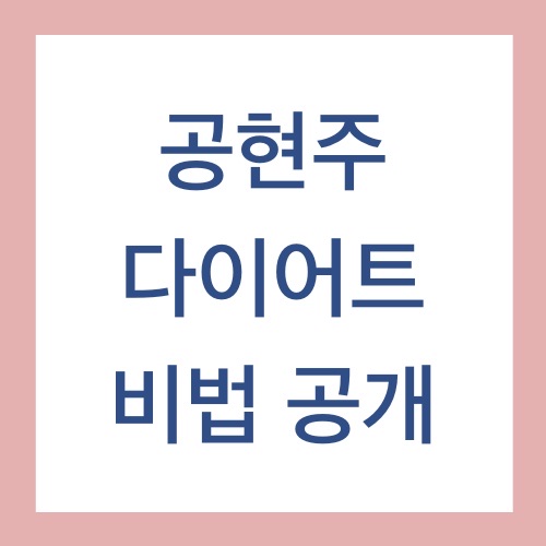  공현주 다이어트 식단