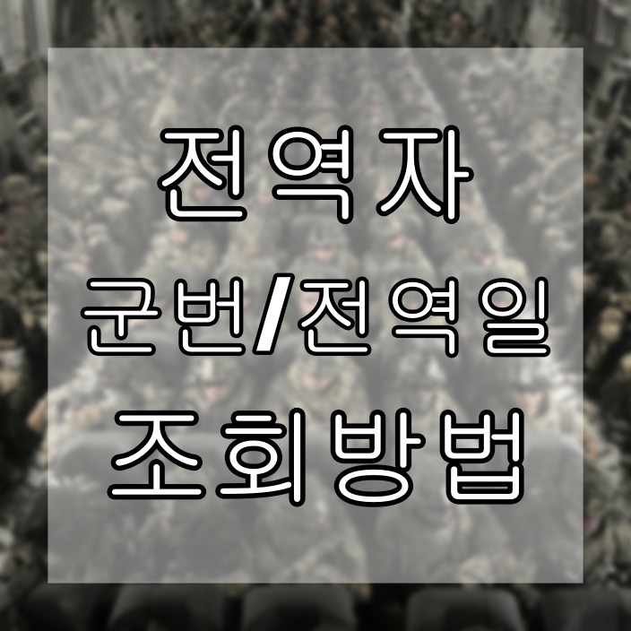 전역자 군번 조회 어디서 할 수 있을까?
