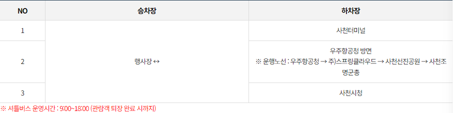셔틀버스 하차안내