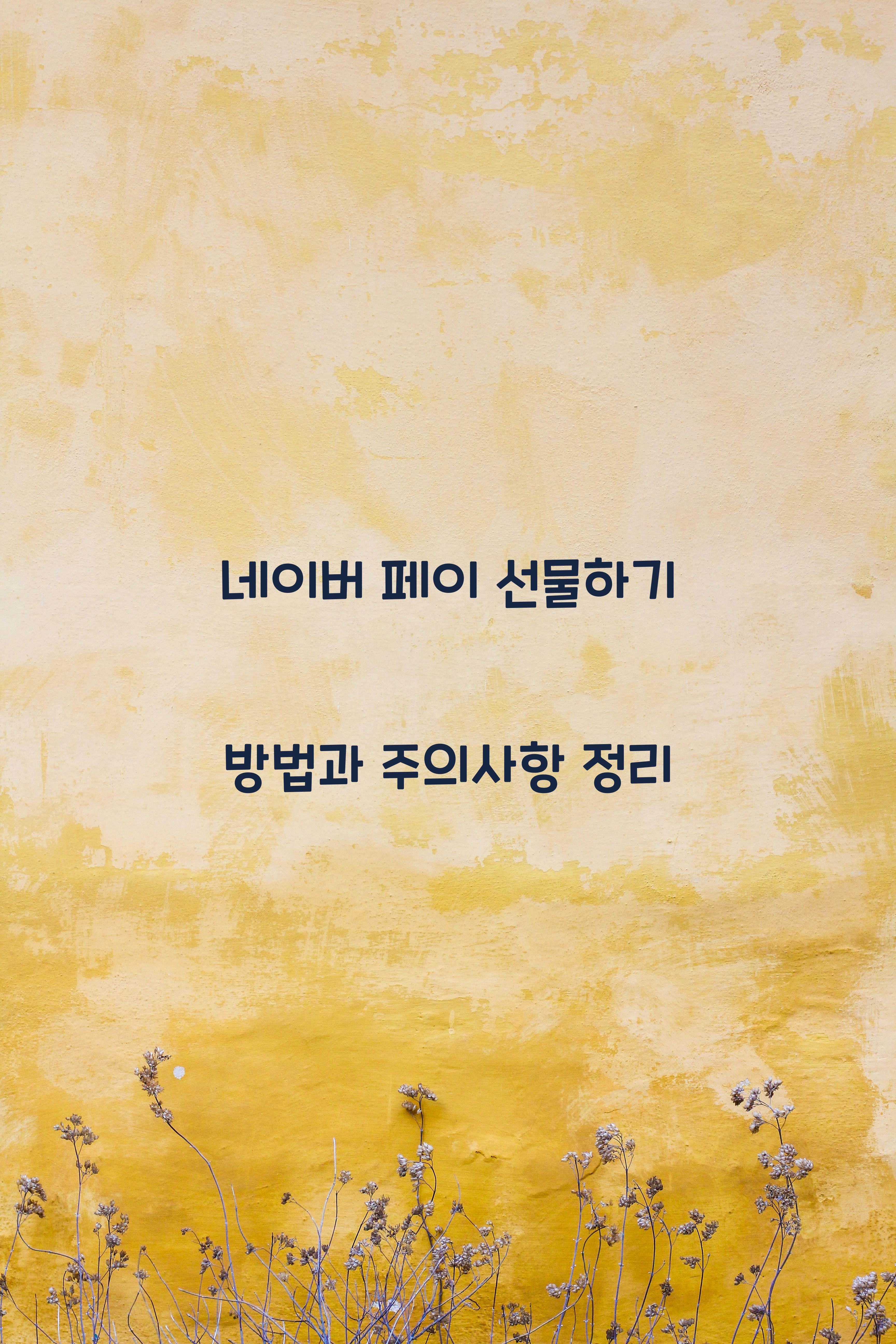 네이버 페이 선물하기 방법과 주의사항