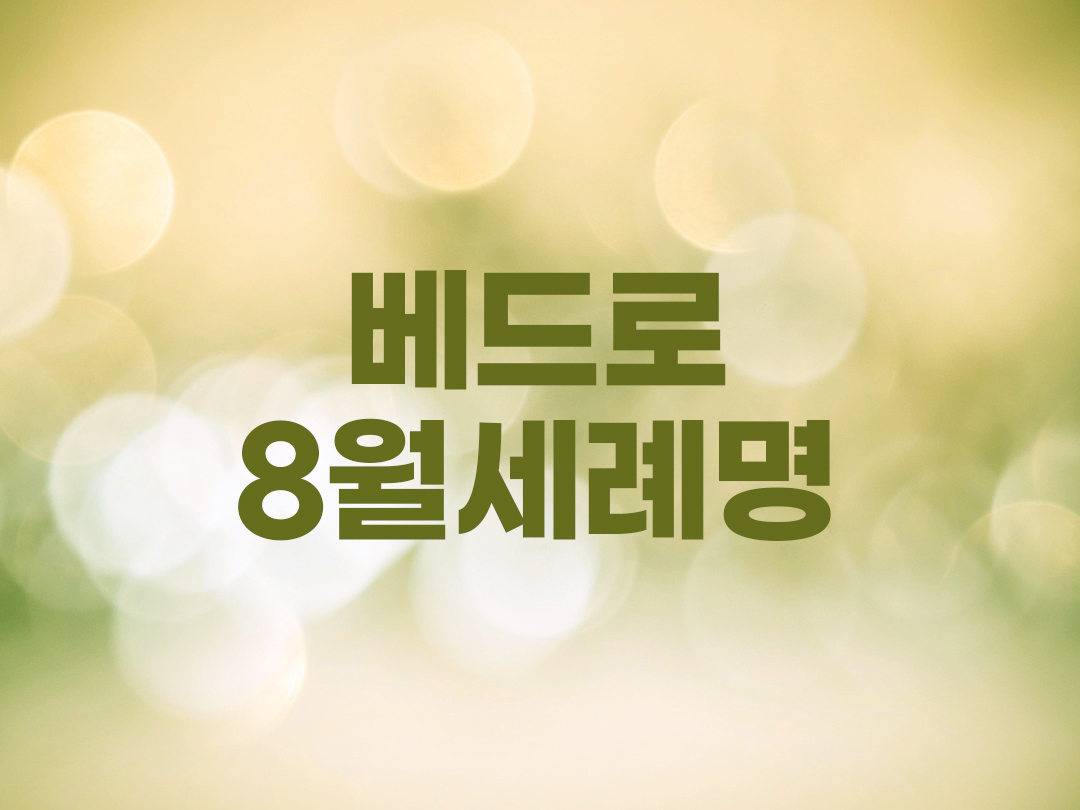 베드로 8월 천주교 남자세례명 7인 목록