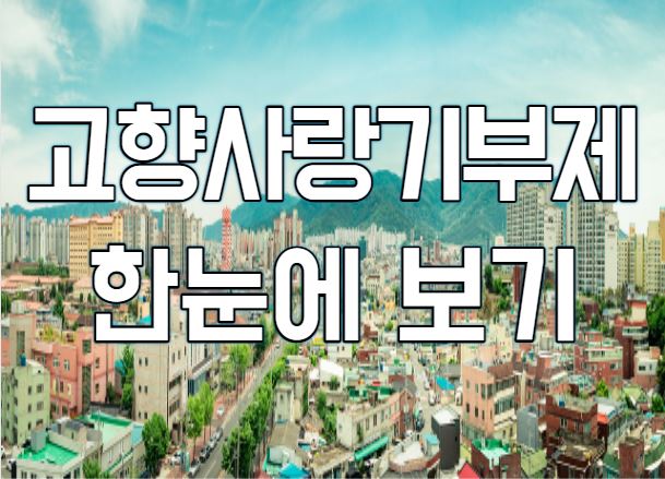  고향사랑기부제 세액공제 100%와 답례품까지