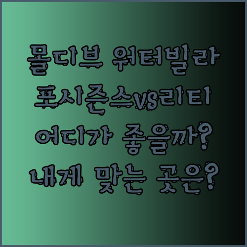 몰디브 워터빌라 숙소 고민 포시즌스 