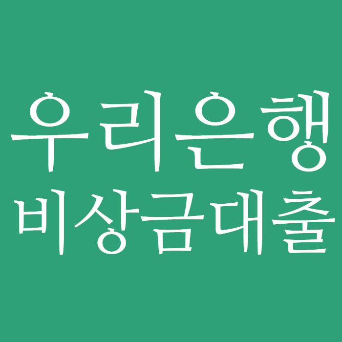 우리은행 비상금대출