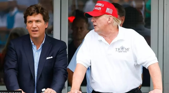 공화당 경선 토론 빠지고 &#39;터커 칼슨&#39;인터뷰에 참석한 트럼프...X 2억 뷰 기록 VIDEO: Trump&#44; Tucker Carlson and a shared hostility to Fox News