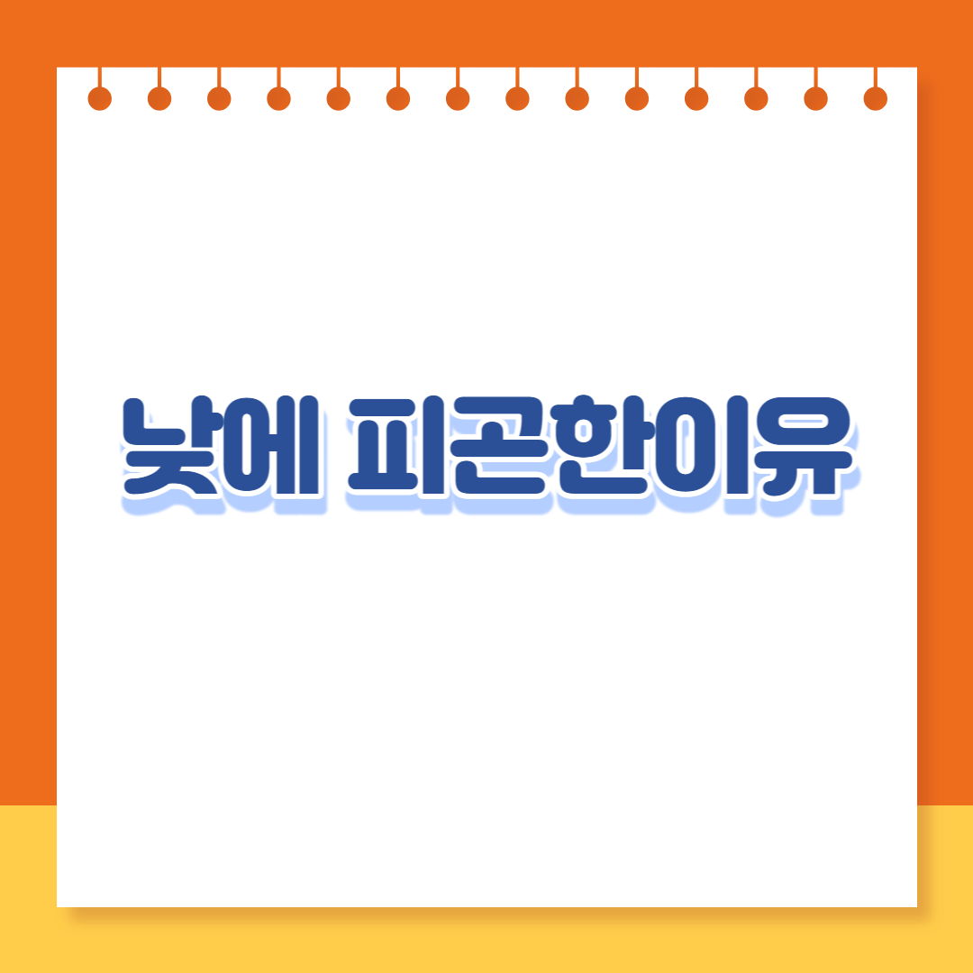  낮에 피곤한이유, 자도자도 계속피곤하다면 이것때문