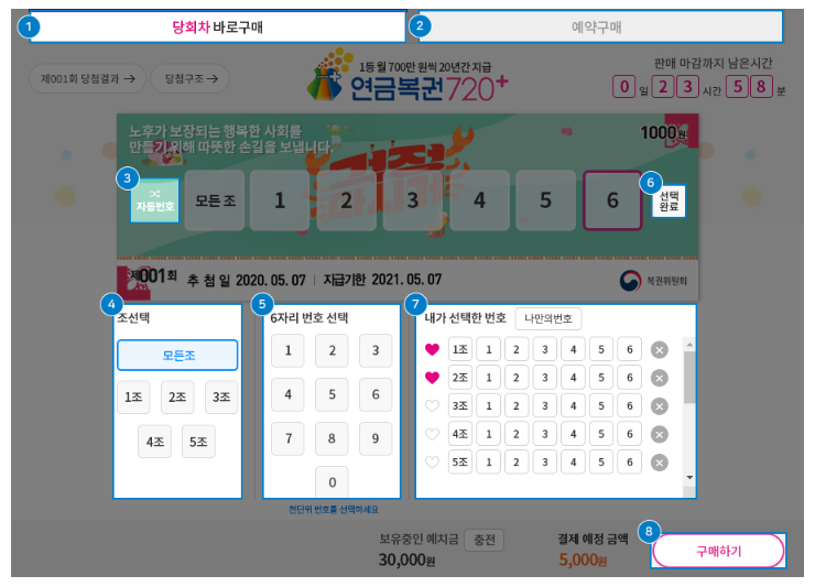 연금복권 당첨번호 266회 당첨결과 조회