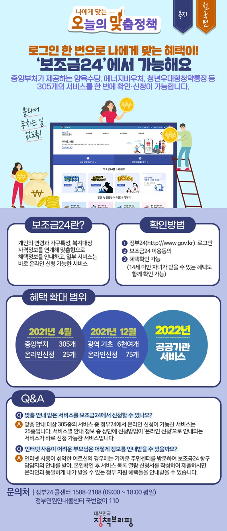  [정책브리핑] 정부 혜택, 놓친 것 없나 확인하려면? 보조금24