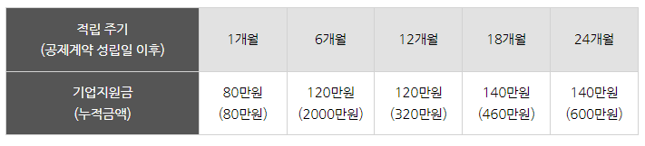 청년내일채움공제-정부적립주기