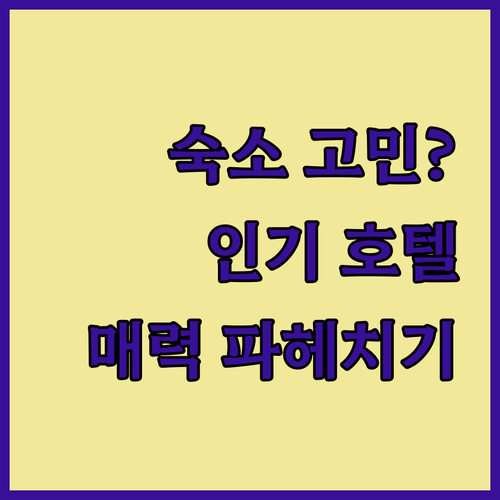 스트라스부르 숙소 고민 끝! 인기 호
