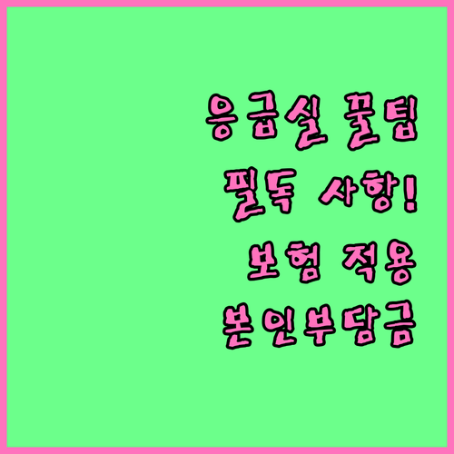 응급실 이용 전 필독! 건강보험 적용