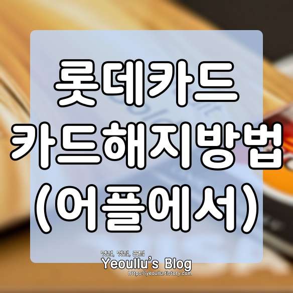  롯데카드 해지하는 방법 (모바일 앱에서 해지하기)