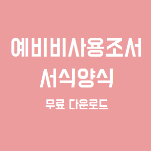  예비비사용조서 양식 서식 다운받기 (비밀번호없음)