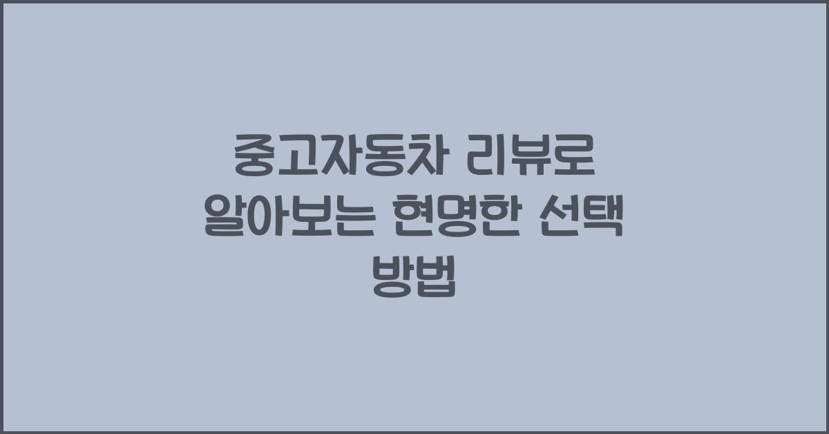 중고자동차 리뷰