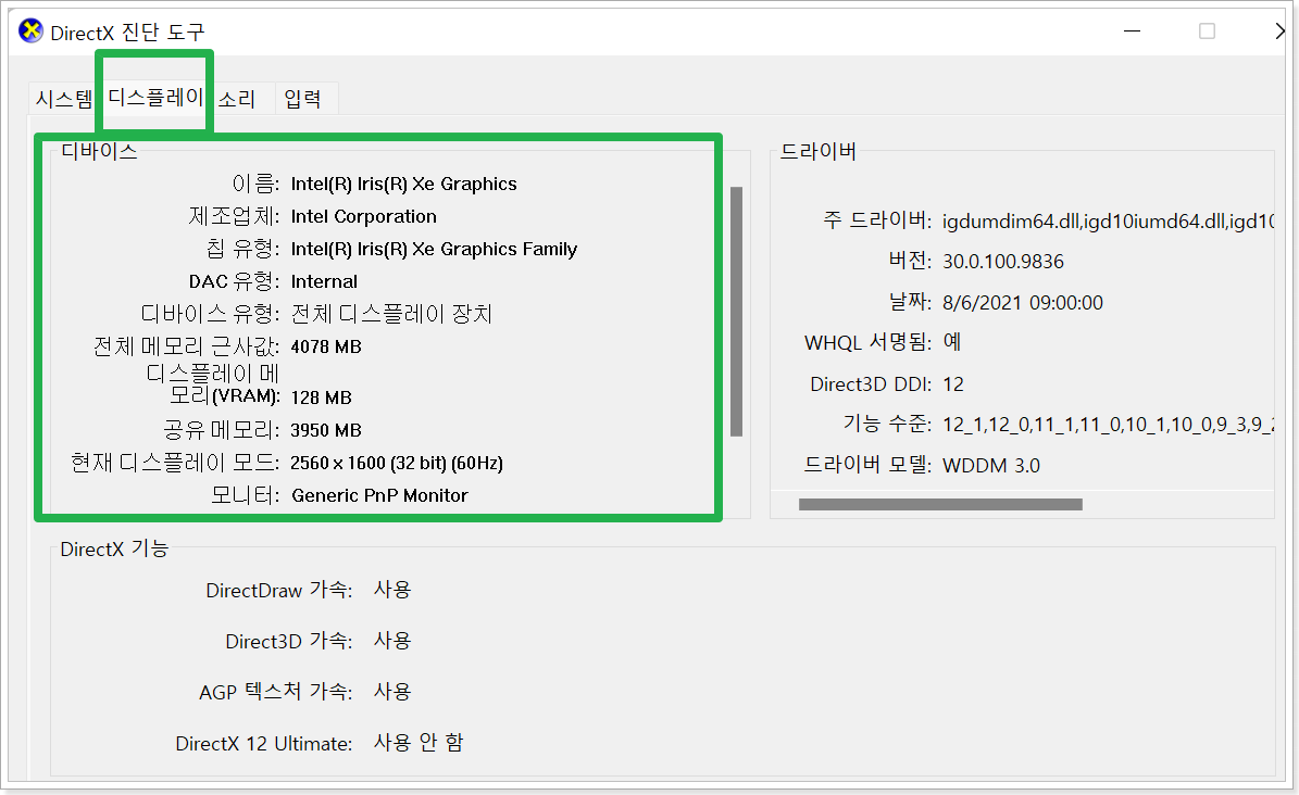 다이렉트엑스-진단도구로-내-컴퓨터-그래픽카드-정보-확인