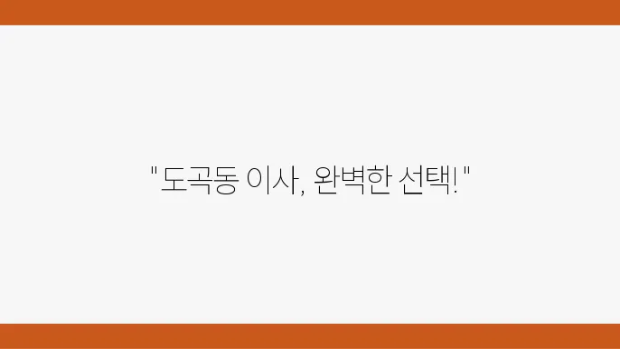 서울시 강남구 도곡동 이삿짐센터 추천