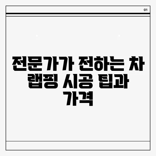 전문가가 전하는 차 랩핑 시공 팁과 가격